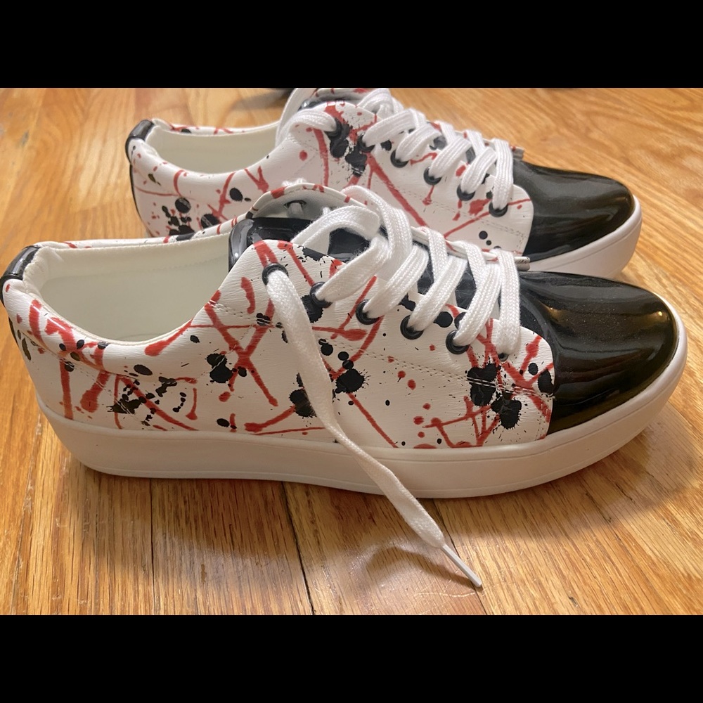 Glaze Red & White Paint Splatter sneaker